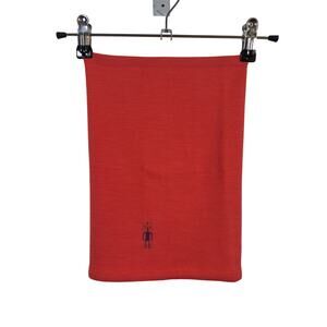 Smartwool Merino Neck Gaiter One Size Red Knit Embroidered Logo Rainbow Stitch